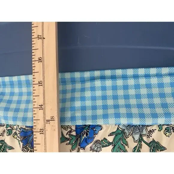 Lands' End Women's Floral Check Tankini Bathing Suit Top 8 D - Picture 11 of 13